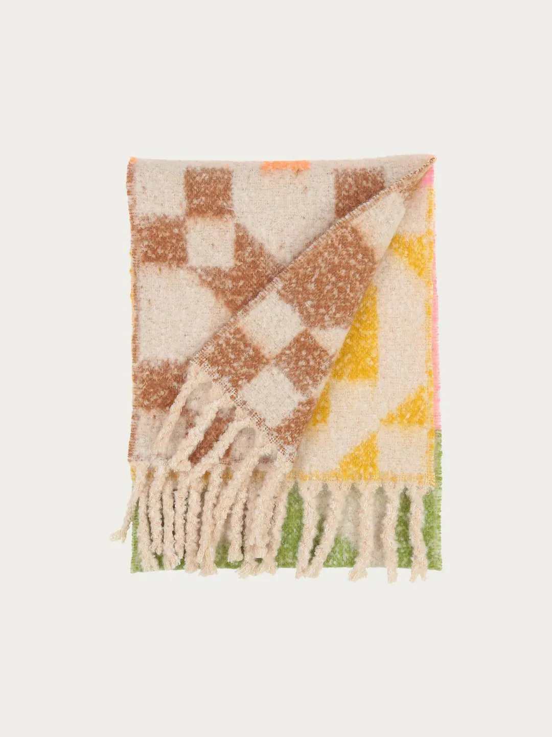 Fraas Fluffy Scarf With Geometric Patterns In Wool Blend