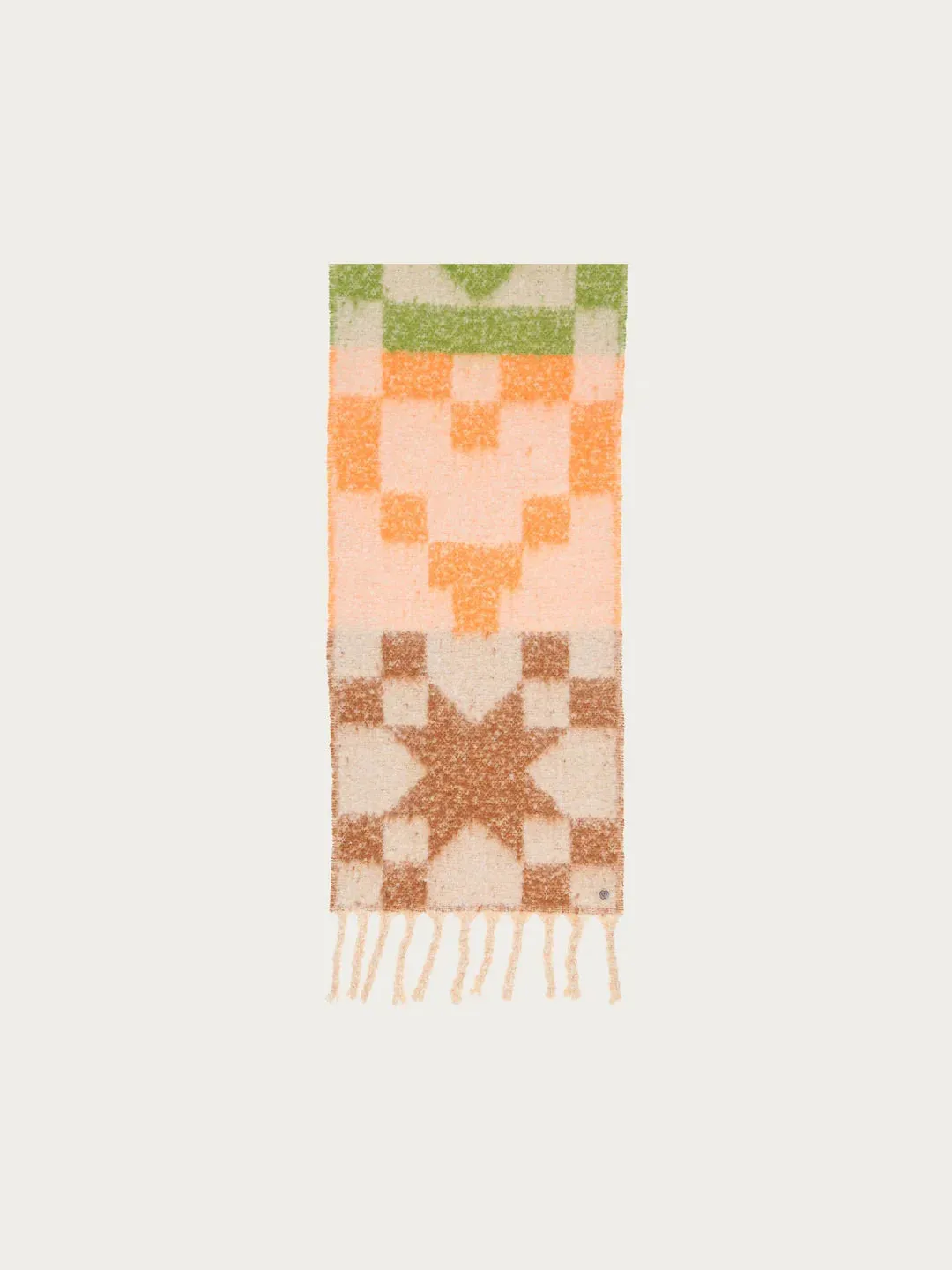 Fraas Fluffy Scarf With Geometric Patterns In Wool Blend