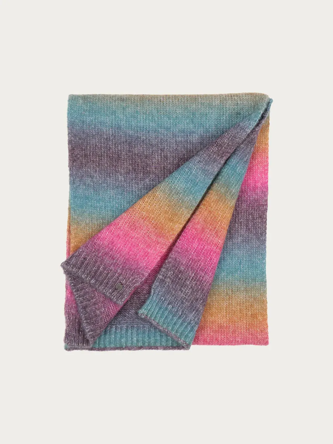 Fraas Knitted Scarf With Colour Gradient In Wool Blend