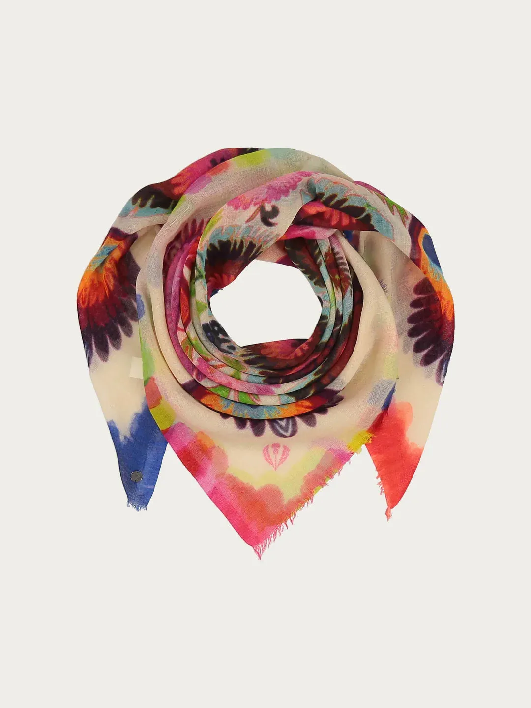 Fraas Scarf With Floral Design Made Of Pure Wool