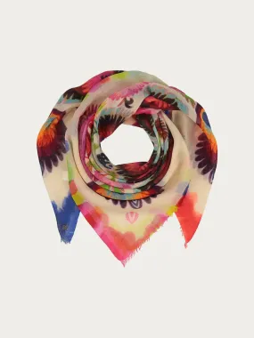 Fraas Scarf With Floral Design Made Of Pure Wool