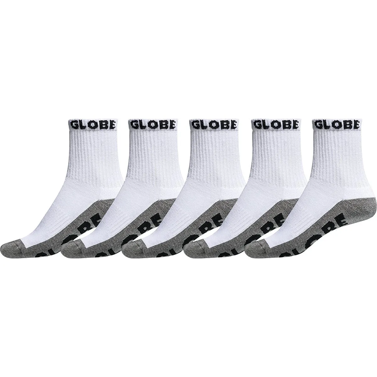 Globe BOYS QUARTER SOCK 5 Pack White/Grey