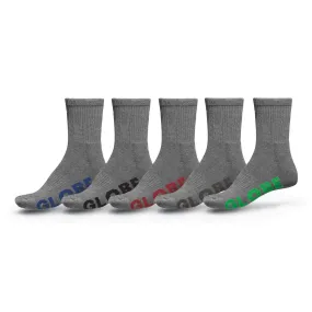 Globe STEALTH CREW SOCK 5 Pack Grey