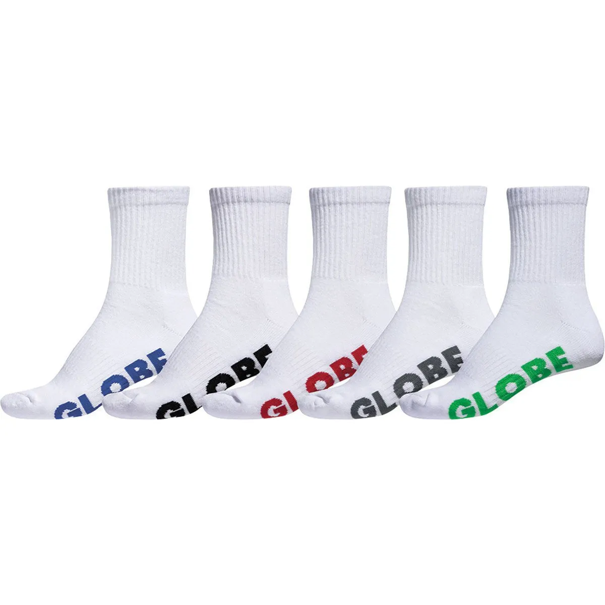 Globe STEALTH CREW SOCK 5 Pack White