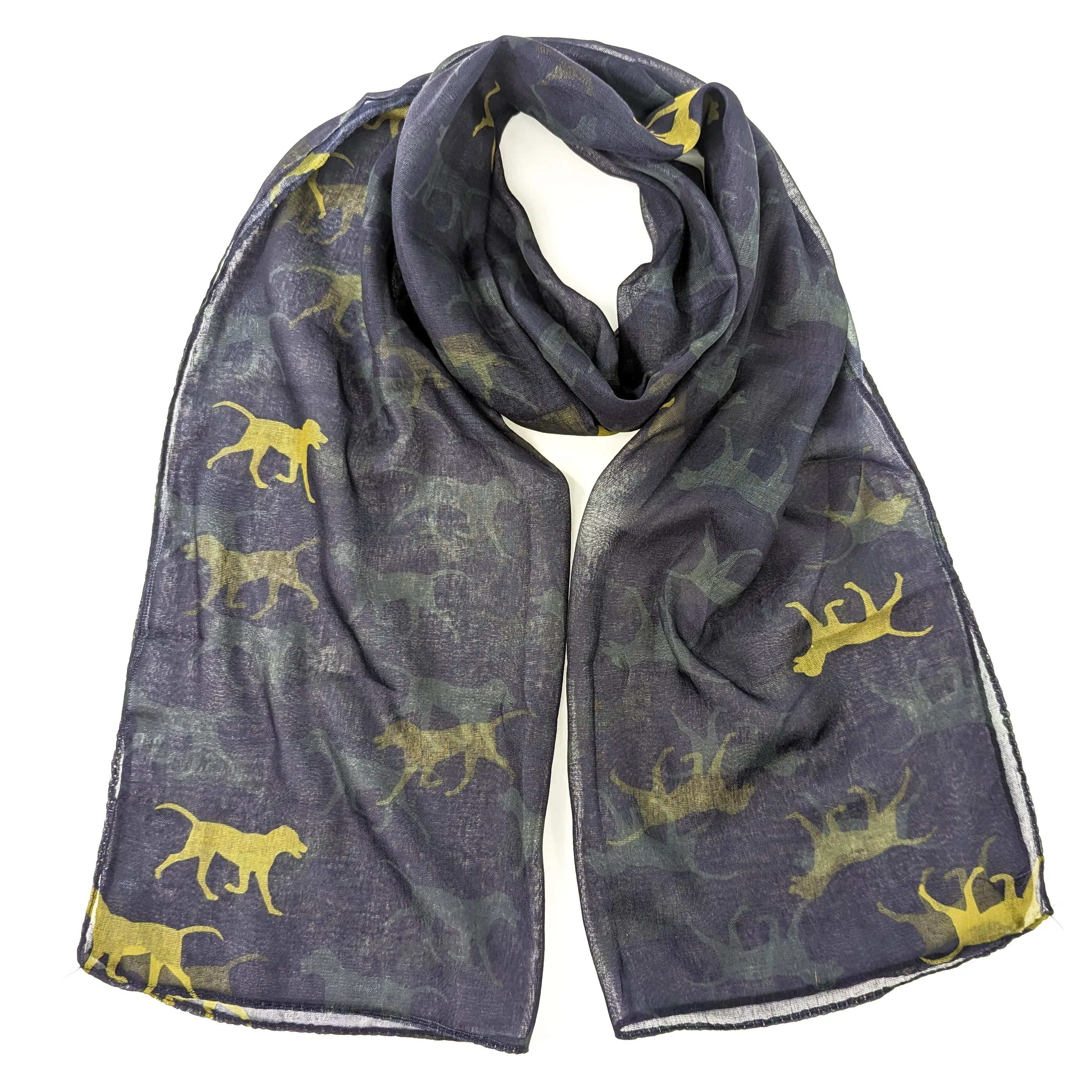 Golden River Running Dogs Scarf - Exclusive Design