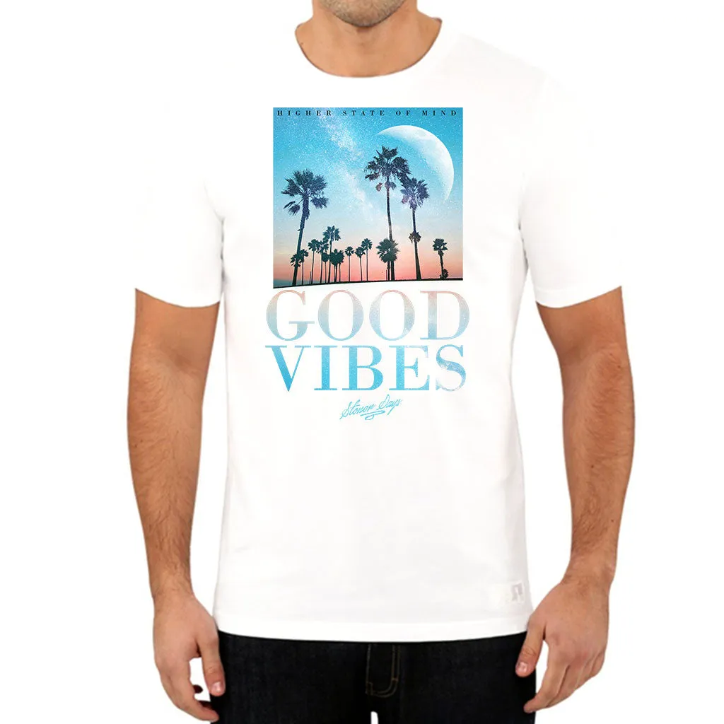 Good Vibes Throwback White Tee