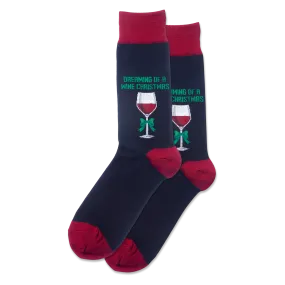 HOTSOX Men's Dreaming Of A Wine Xmas Crew Socks