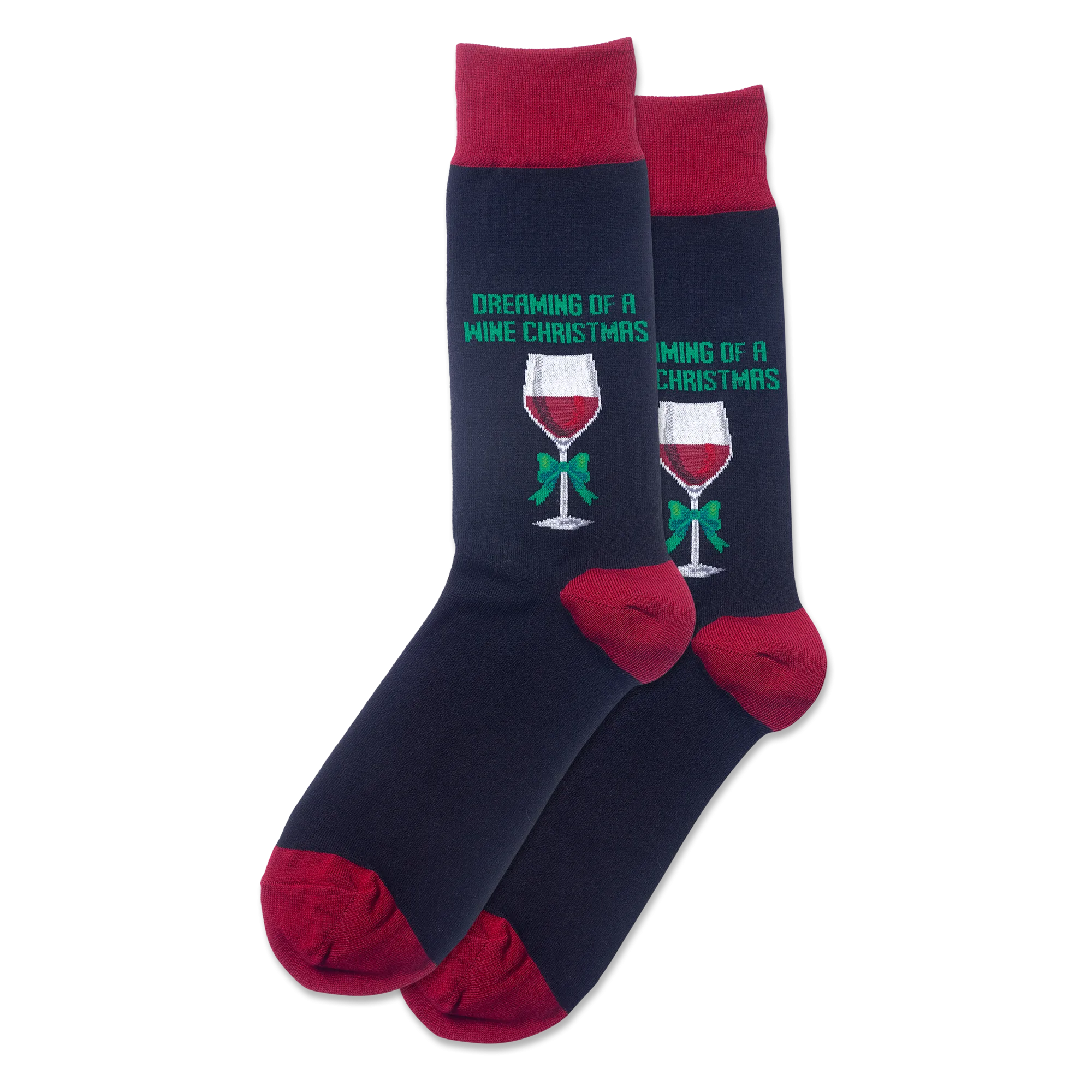 HOTSOX Men's Dreaming Of A Wine Xmas Crew Socks