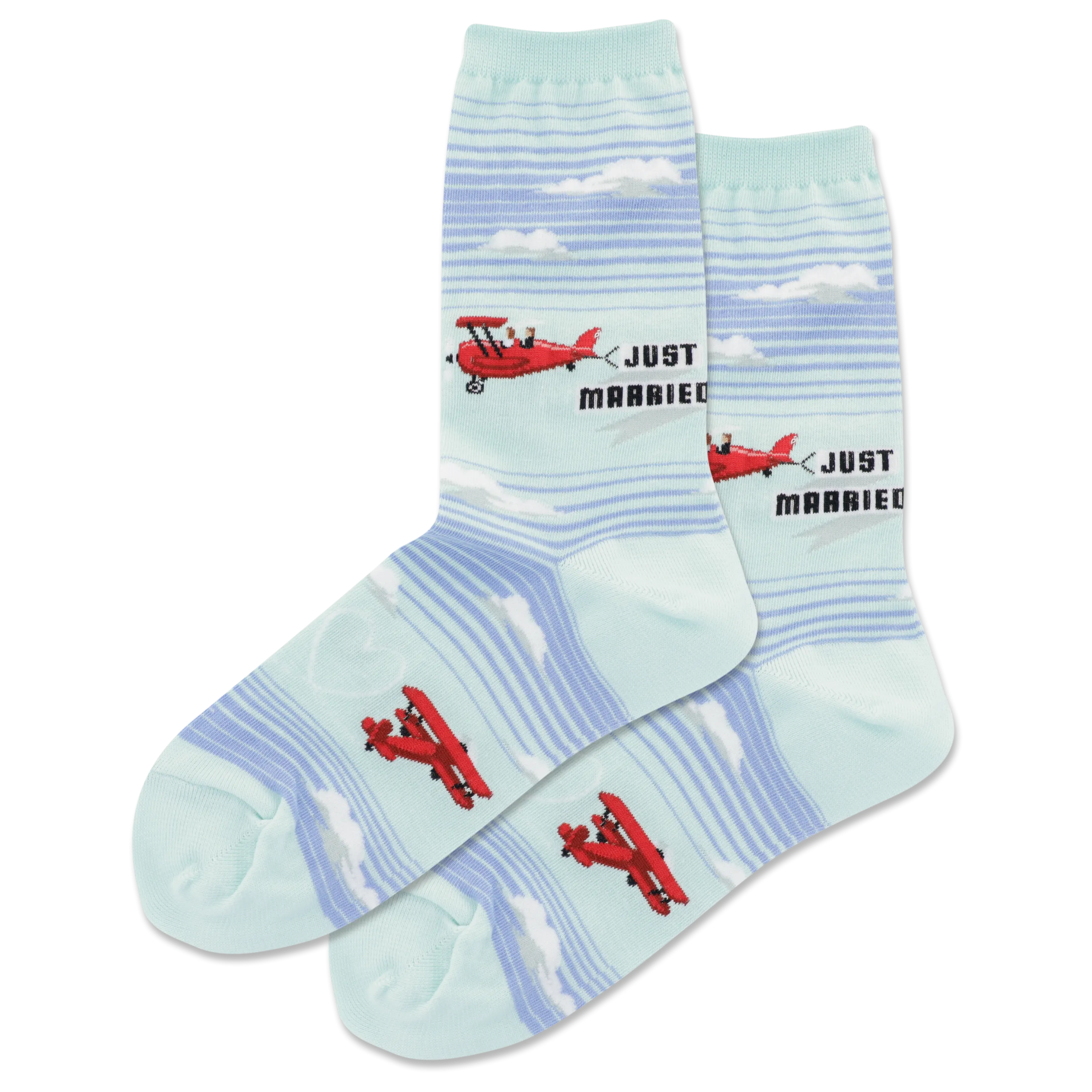 HOTSOX Women's Just Married Plane Crew Socks