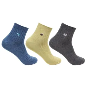 Hush Puppies Men's Cotton Ankle Rib Socks - Pack of 3