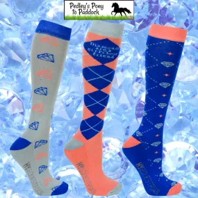 Hy Equestrian Diamond Socks (Pack of 3)