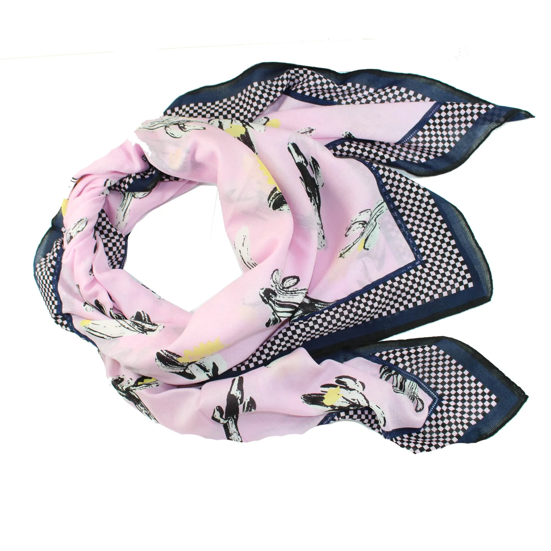 Kenzo Scarf Pink Cactus Design - Extra Large Cotton Wrap CYBER MONDAY SALE