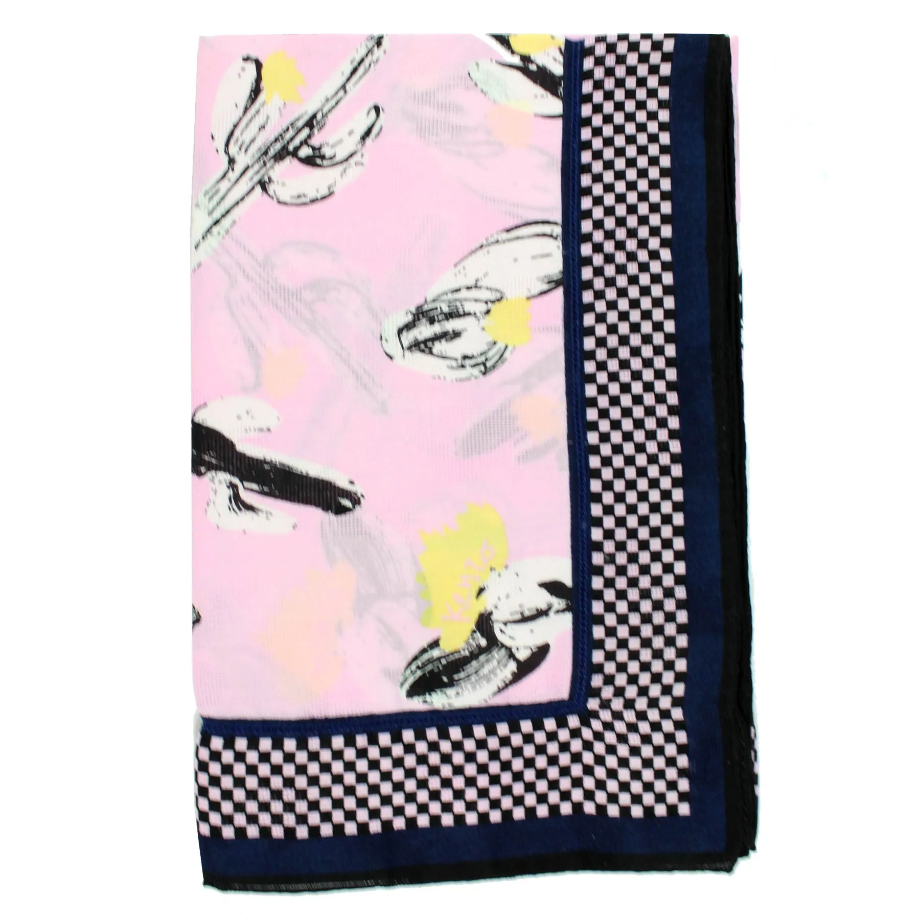 Kenzo Scarf Pink Cactus Design - Extra Large Cotton Wrap CYBER MONDAY SALE