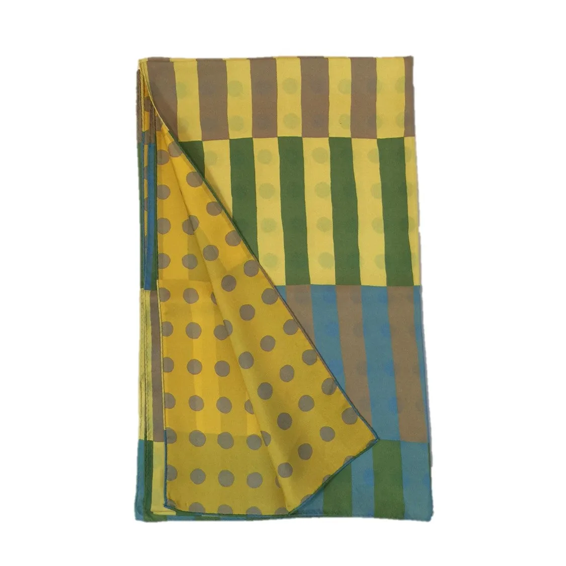 Kibiso Scarf: "Stripes and Dots" (Yellow/Green)