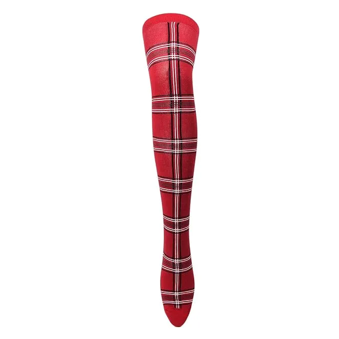 Knee High Socks - Red Tartan Edition