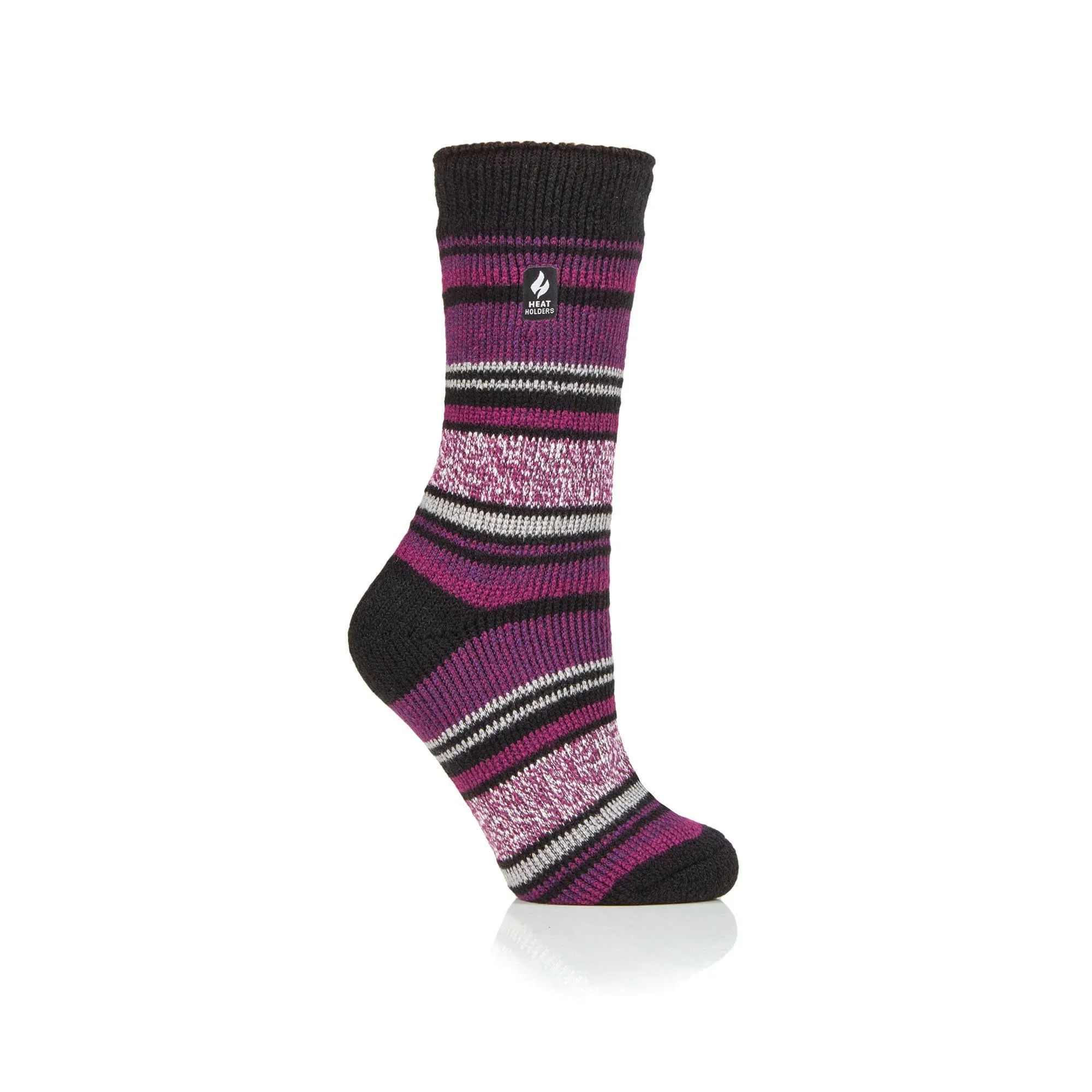 Ladies Original Barcelona Multi Stripe Socks - Black