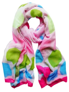 Lavender Peach Couture Playful Modern Multicolored Polka Dot Scarf wrap shawl