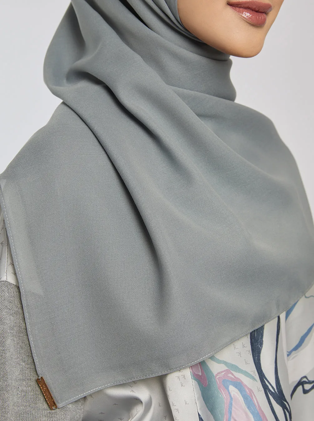 LIGHT VOILE SCARF PLAIN DUSTY SAGE