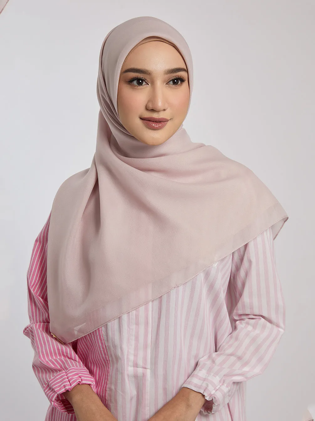 LIGHT VOILE SCARF PLAIN PINK SALT