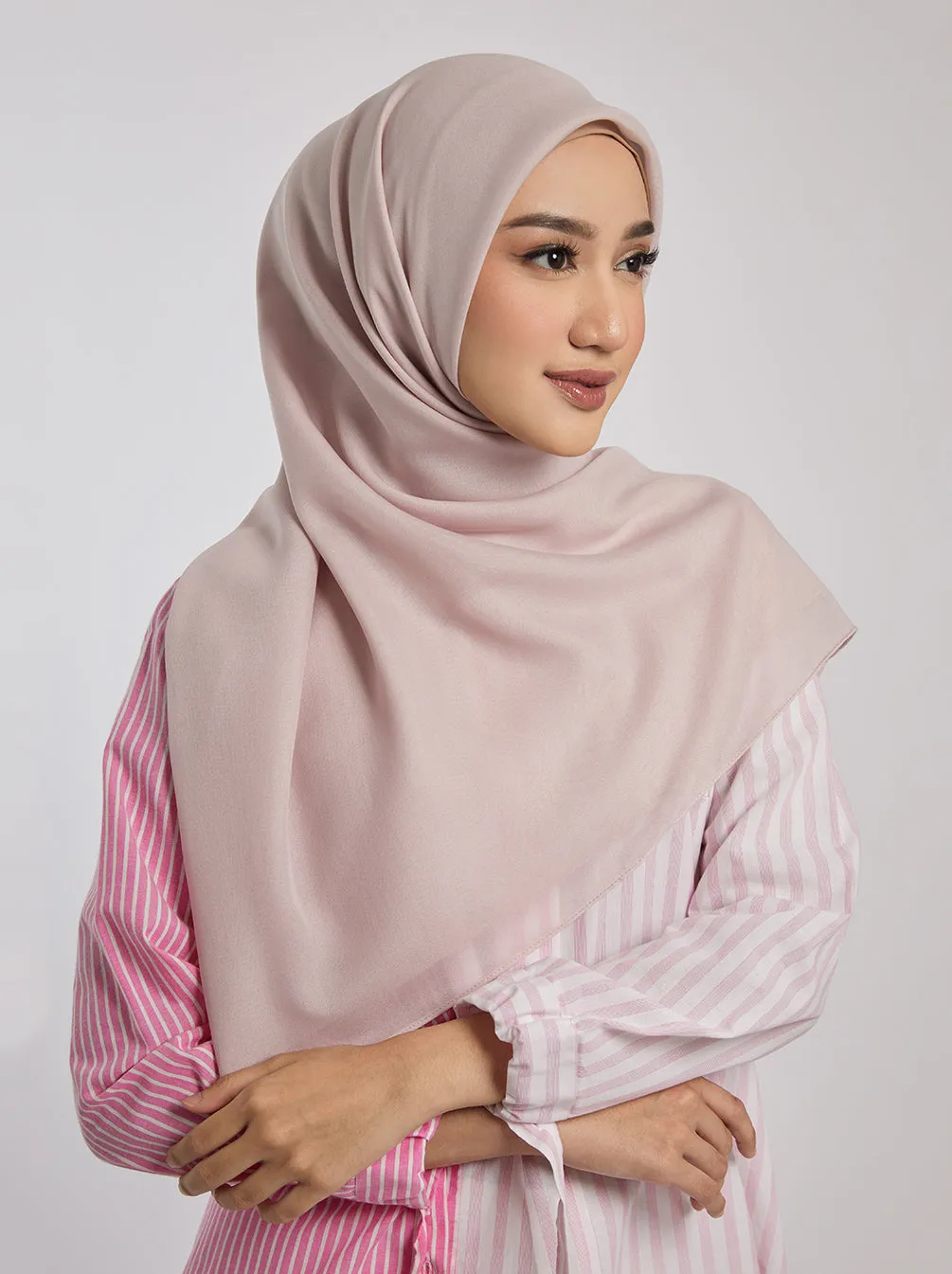 LIGHT VOILE SCARF PLAIN PINK SALT