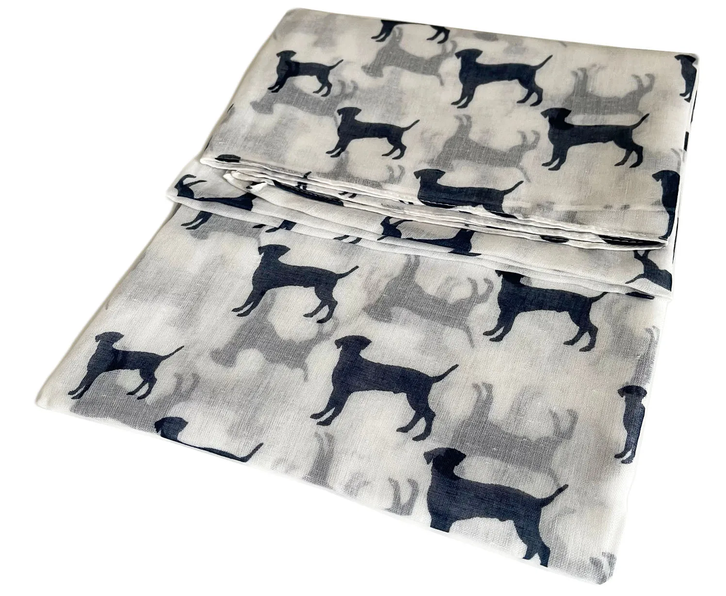 LIGHTWEIGHT WHITE DOG PRINT SHEER NECK SCARF