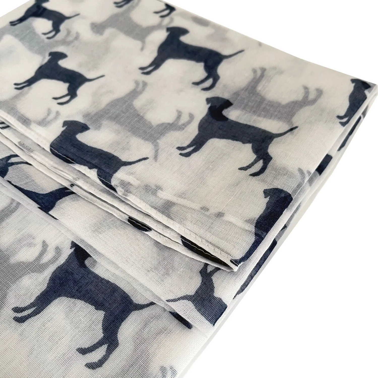 LIGHTWEIGHT WHITE DOG PRINT SHEER NECK SCARF