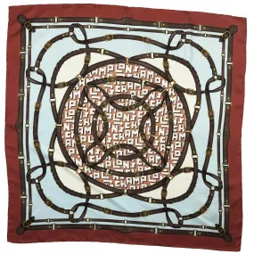 Longchamp Silk Scarf Equestrian Design - Square Foulard