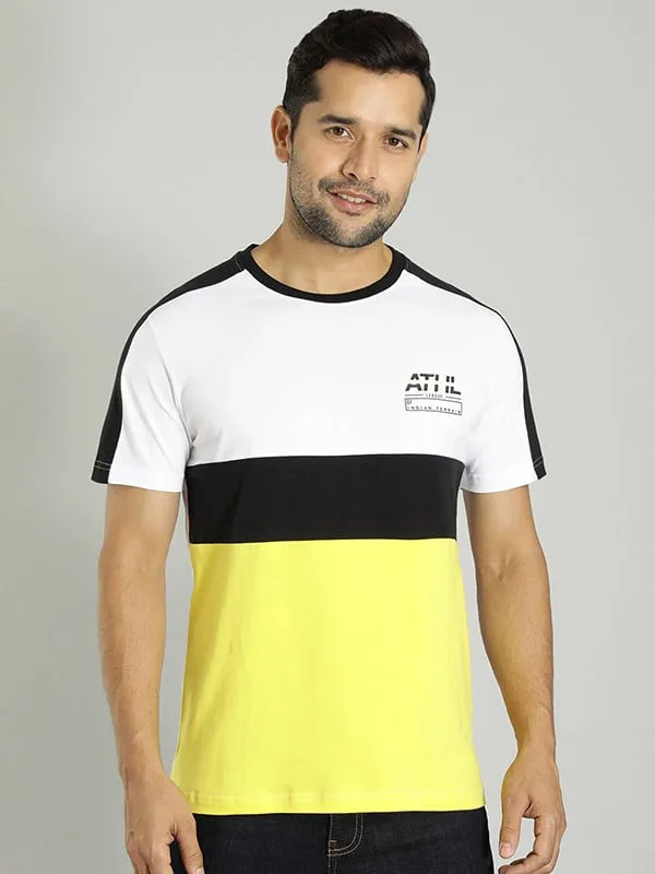 Men Color Block Crew Neck T-Shirt