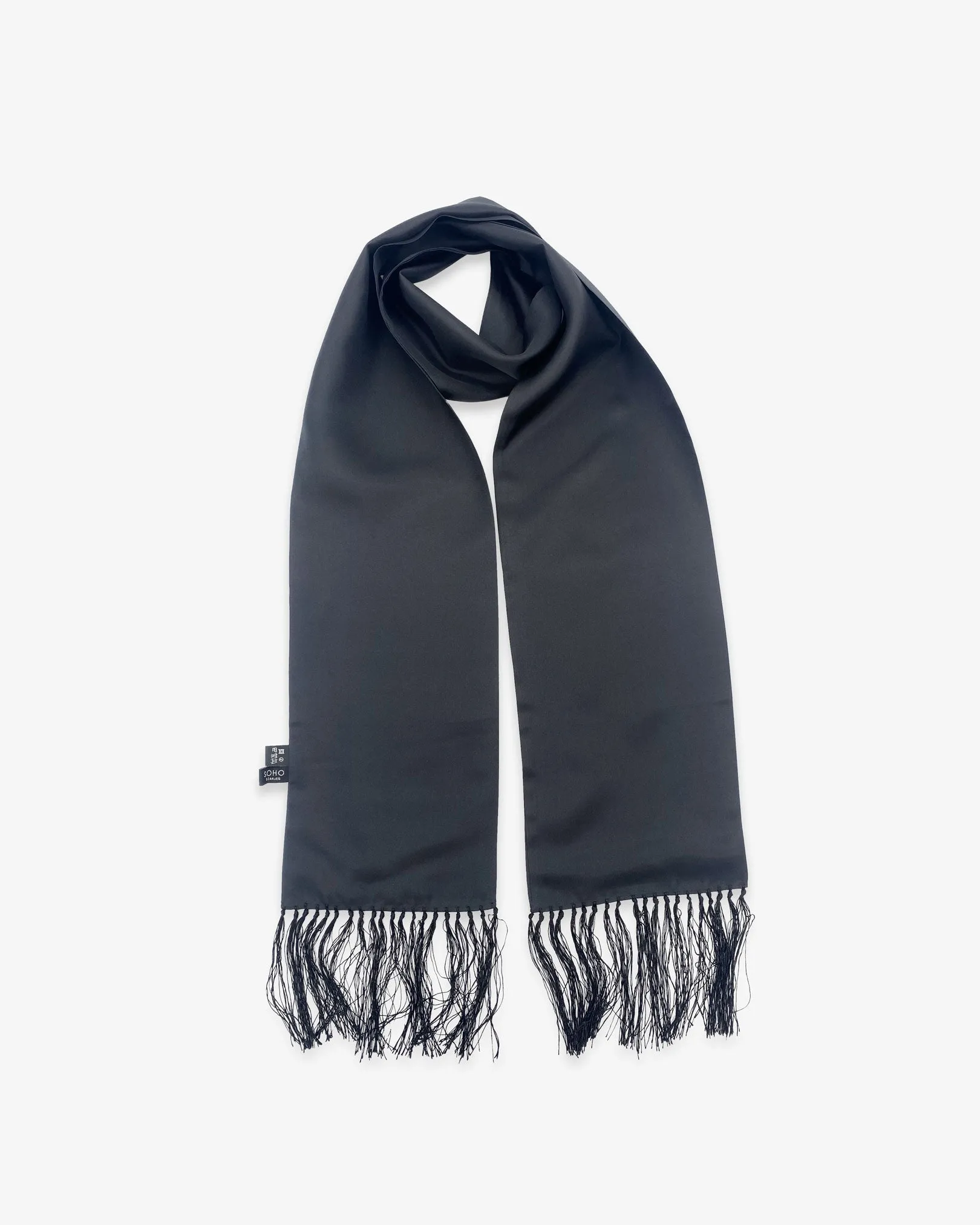 Men's Silk Aviator Scarf in Black - The Air Black Aviator