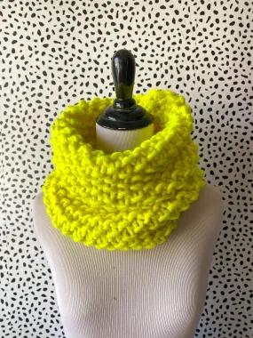 Merino Bubble Fluff Cowl in Neon Yellow