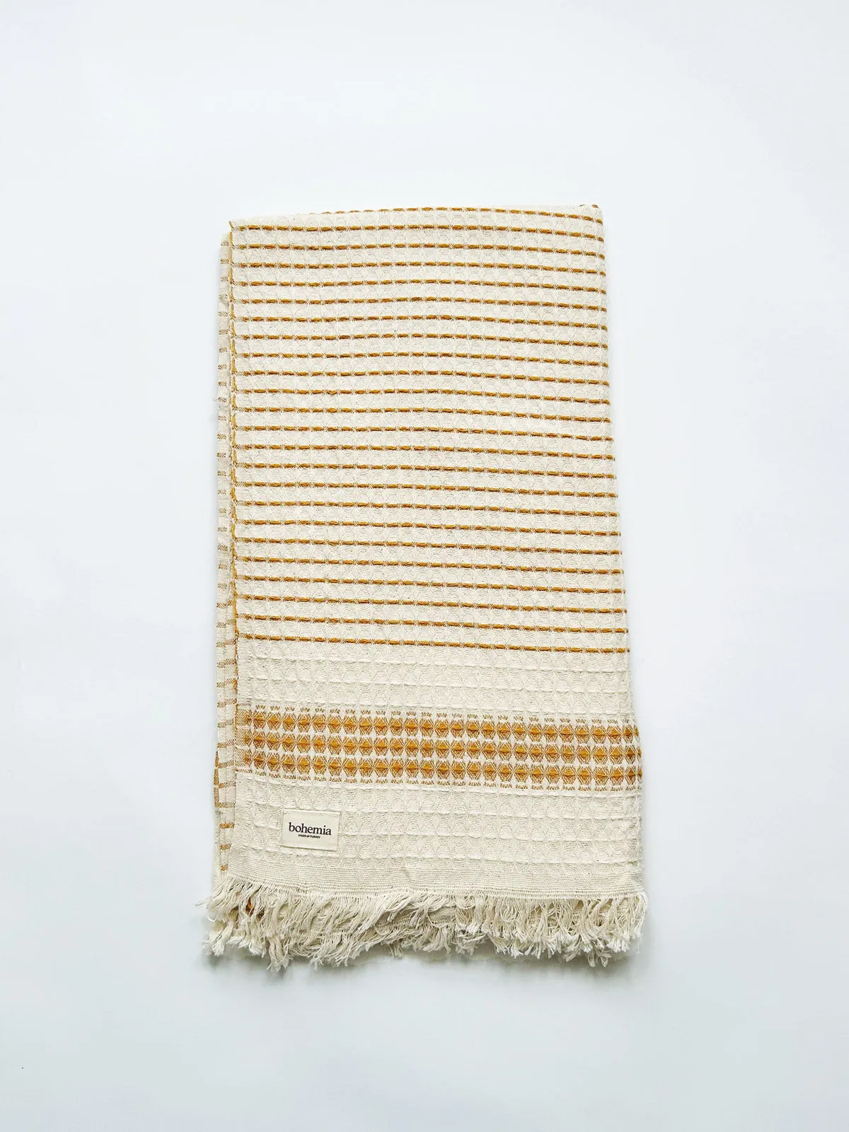 Milos Check Hammam Towel, Mustard