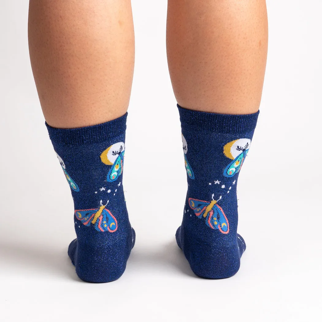 Moonlit Moth Crew Socks