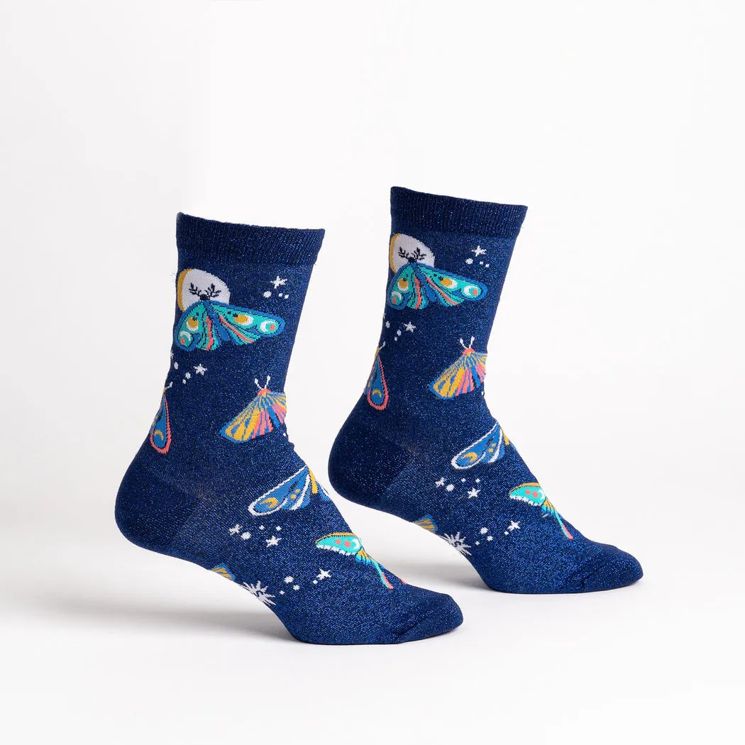 Moonlit Moth Crew Socks