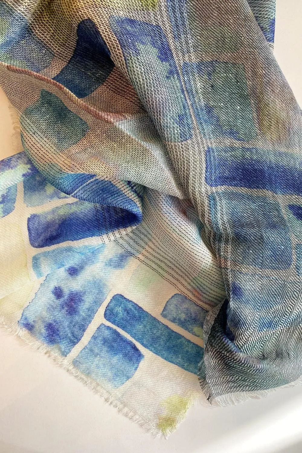 Mosaic Linen Blend Scarf