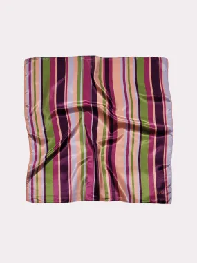 Multi Color Stripe Satin Scarf (20.5 x 20.5 Inches)