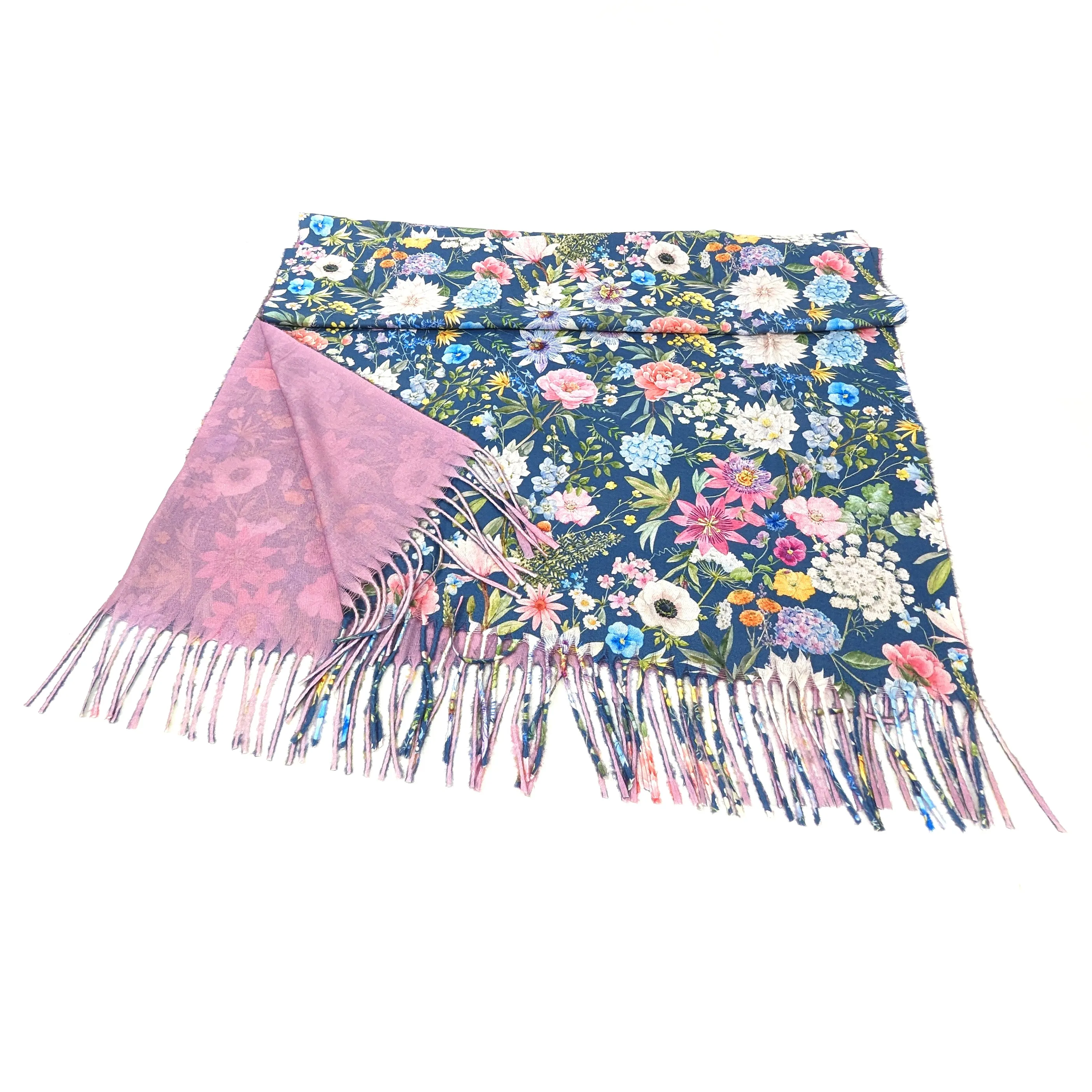 Navy Spring Pashmina Style Scarf  (70x180cm)