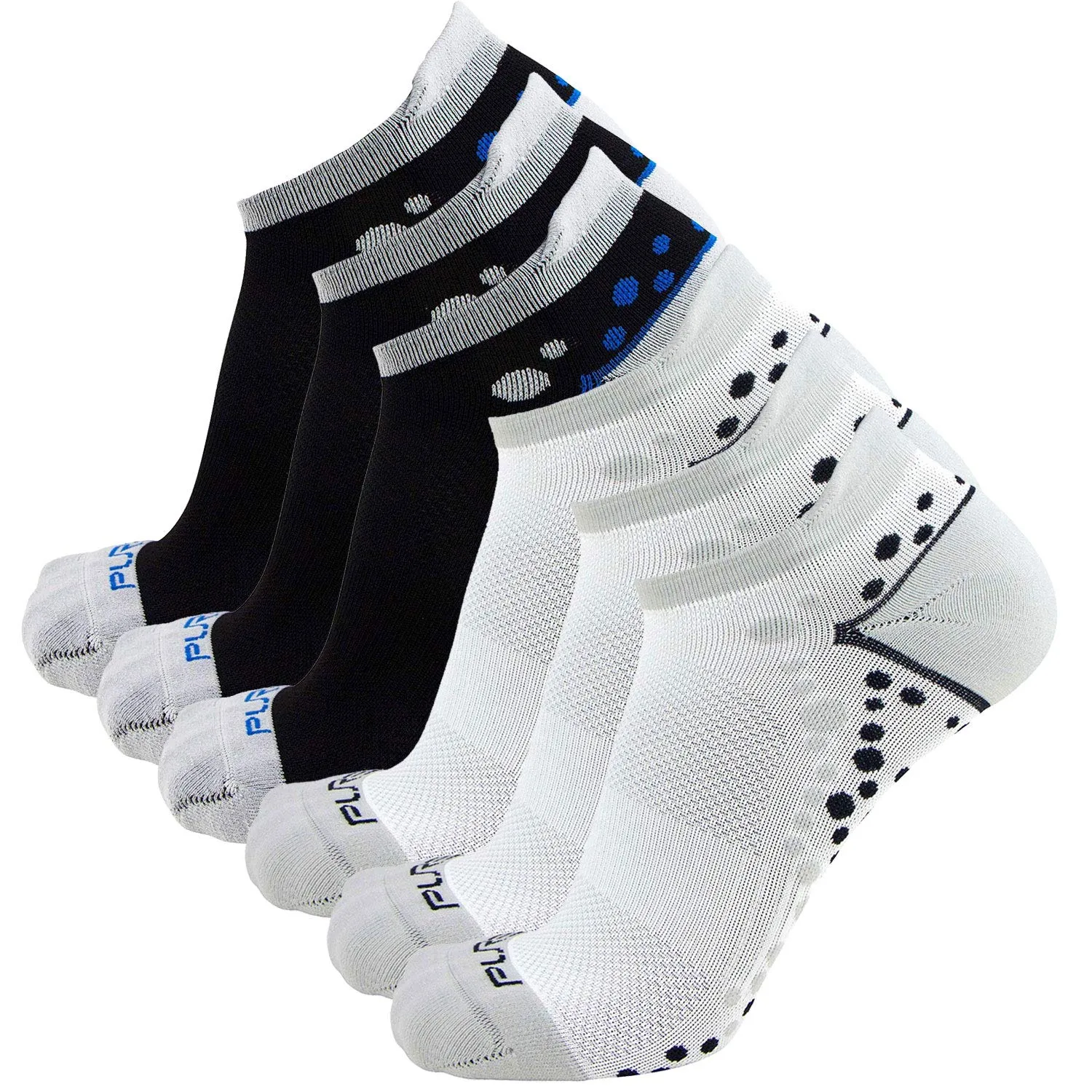 No-Show Anti-Blister Running Socks - Moisture Wicking Sport Socks for Men, Women