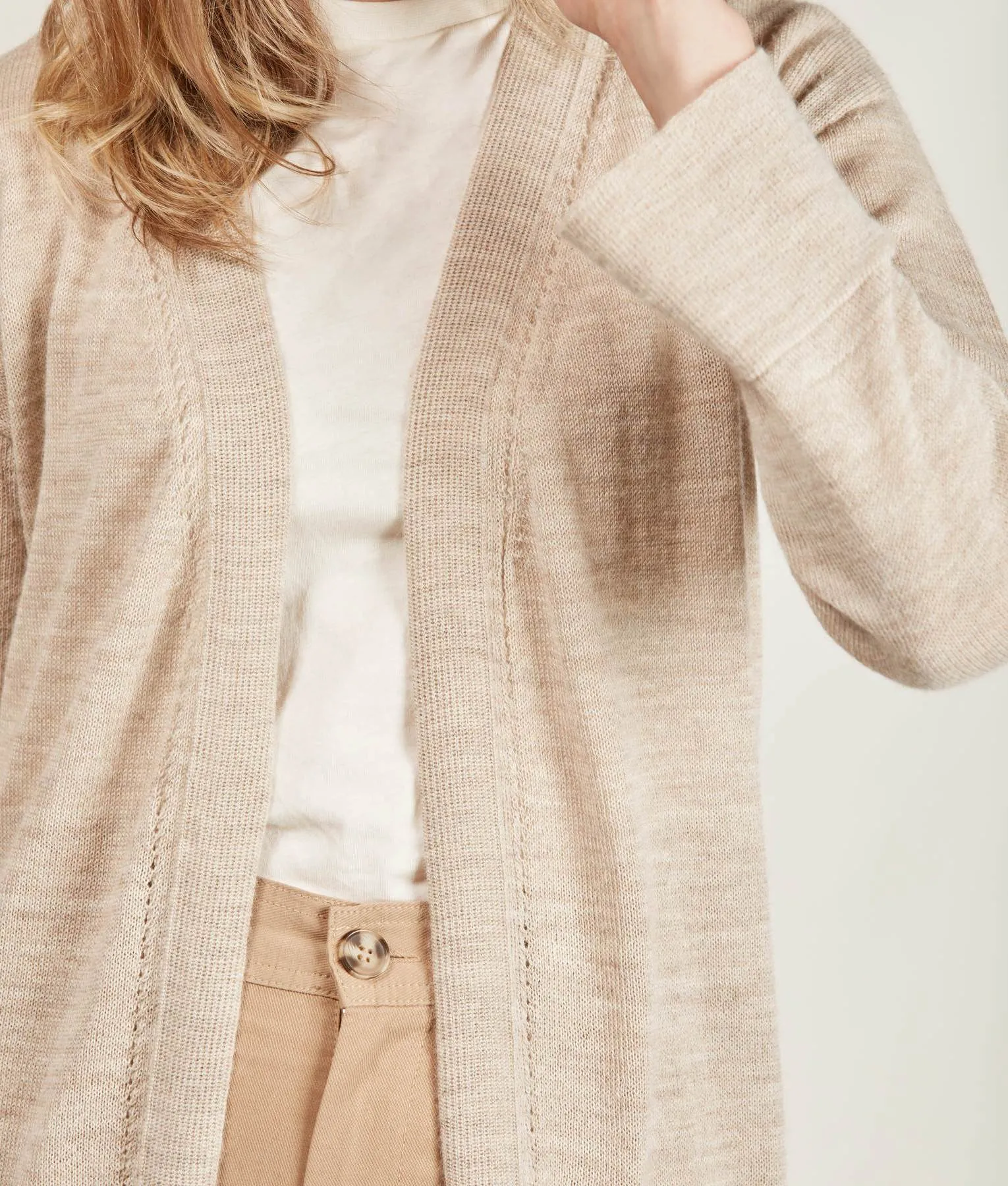 Organic Alpaca Long Belted Jersey Cardigan