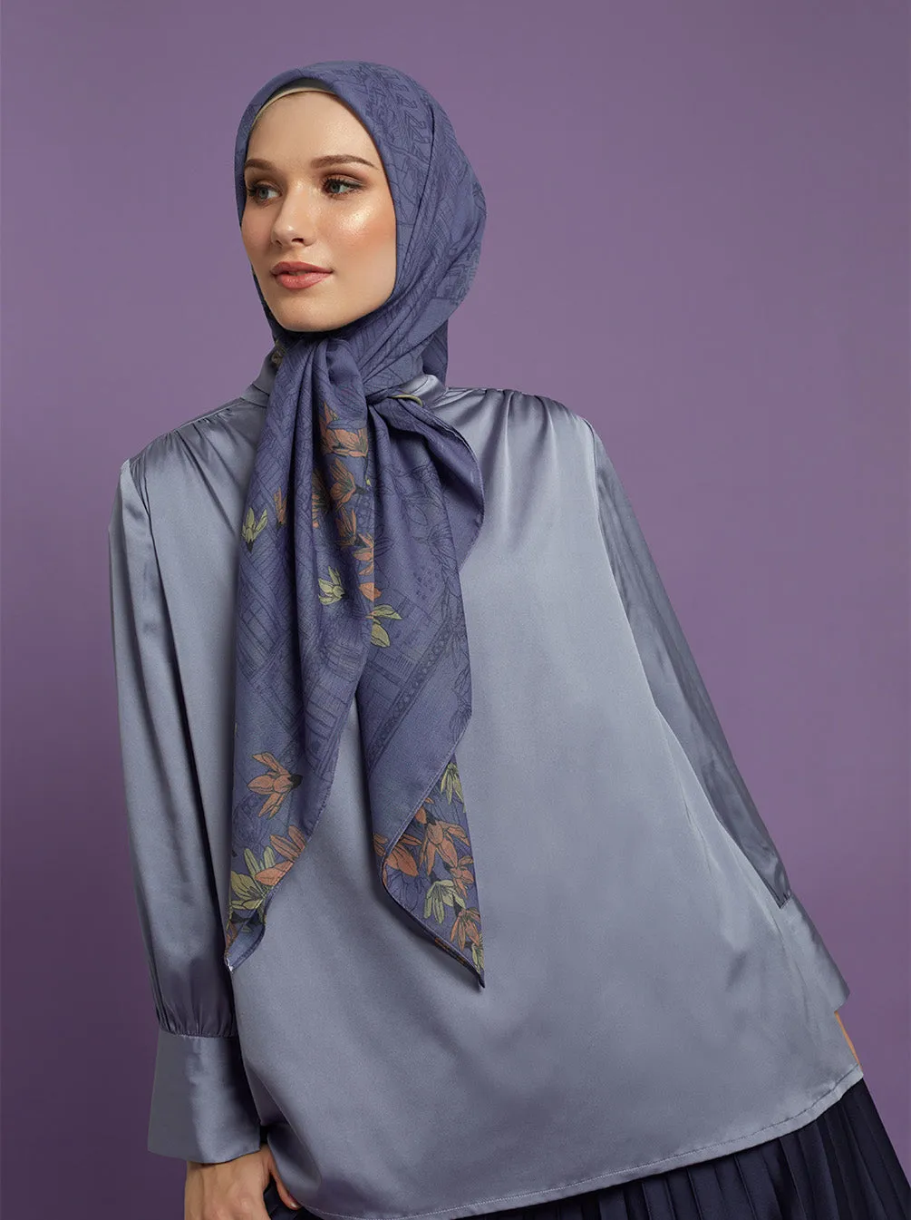 ORVA PARIS SIGNATURE SCARF MOONLIGHT BLUE