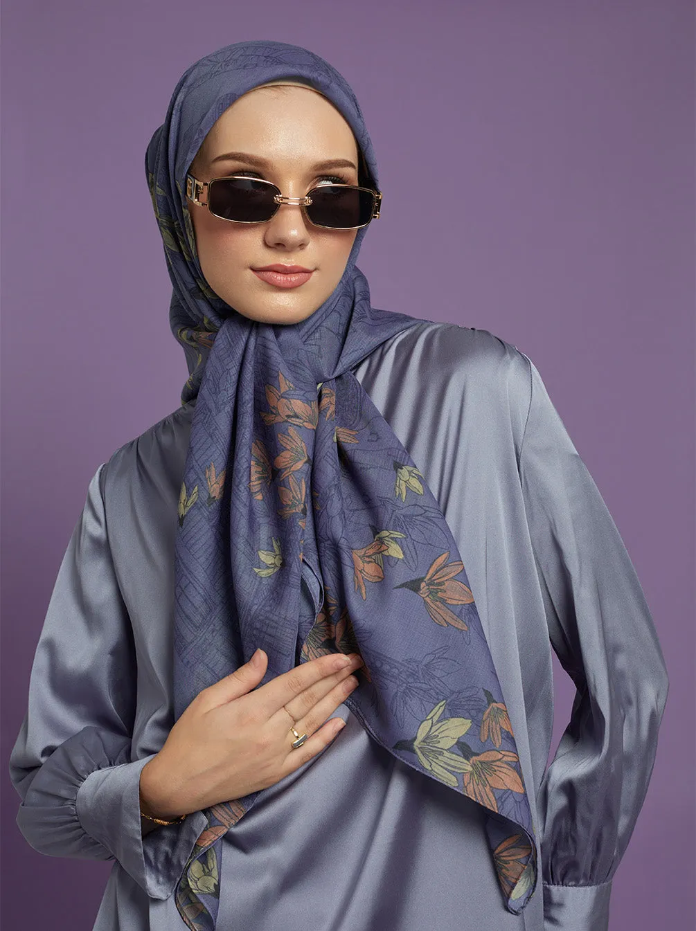 ORVA PARIS SIGNATURE SCARF MOONLIGHT BLUE