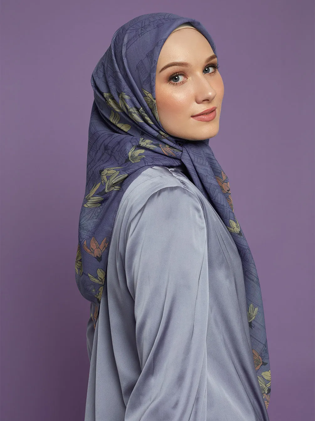 ORVA PARIS SIGNATURE SCARF MOONLIGHT BLUE