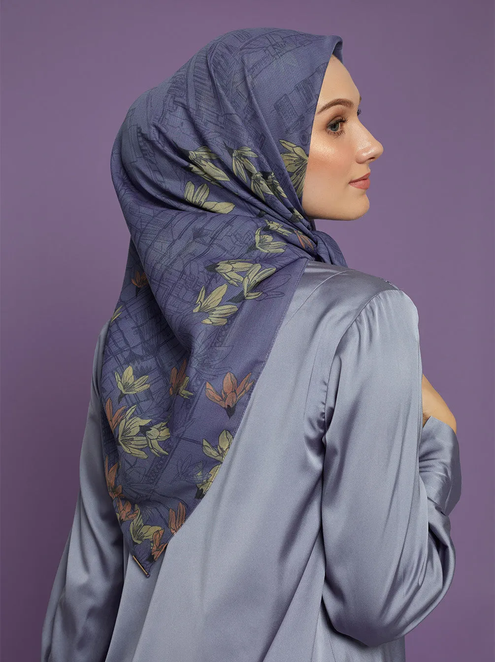 ORVA PARIS SIGNATURE SCARF MOONLIGHT BLUE