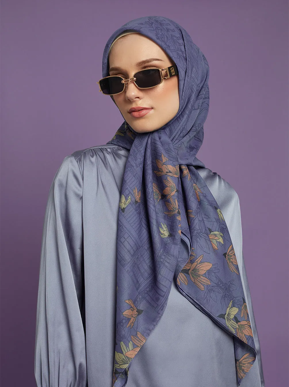 ORVA PARIS SIGNATURE SCARF MOONLIGHT BLUE