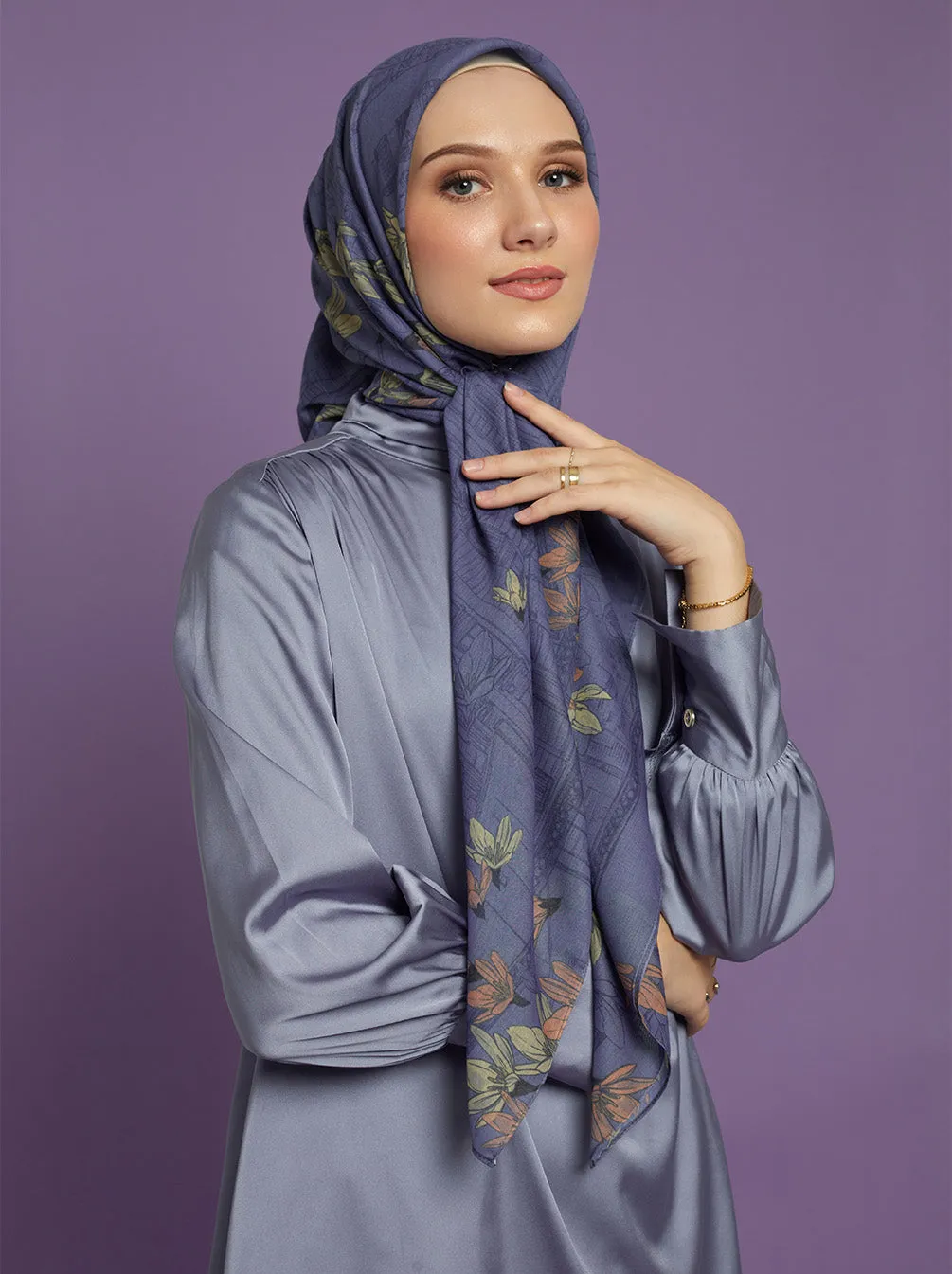 ORVA PARIS SIGNATURE SCARF MOONLIGHT BLUE