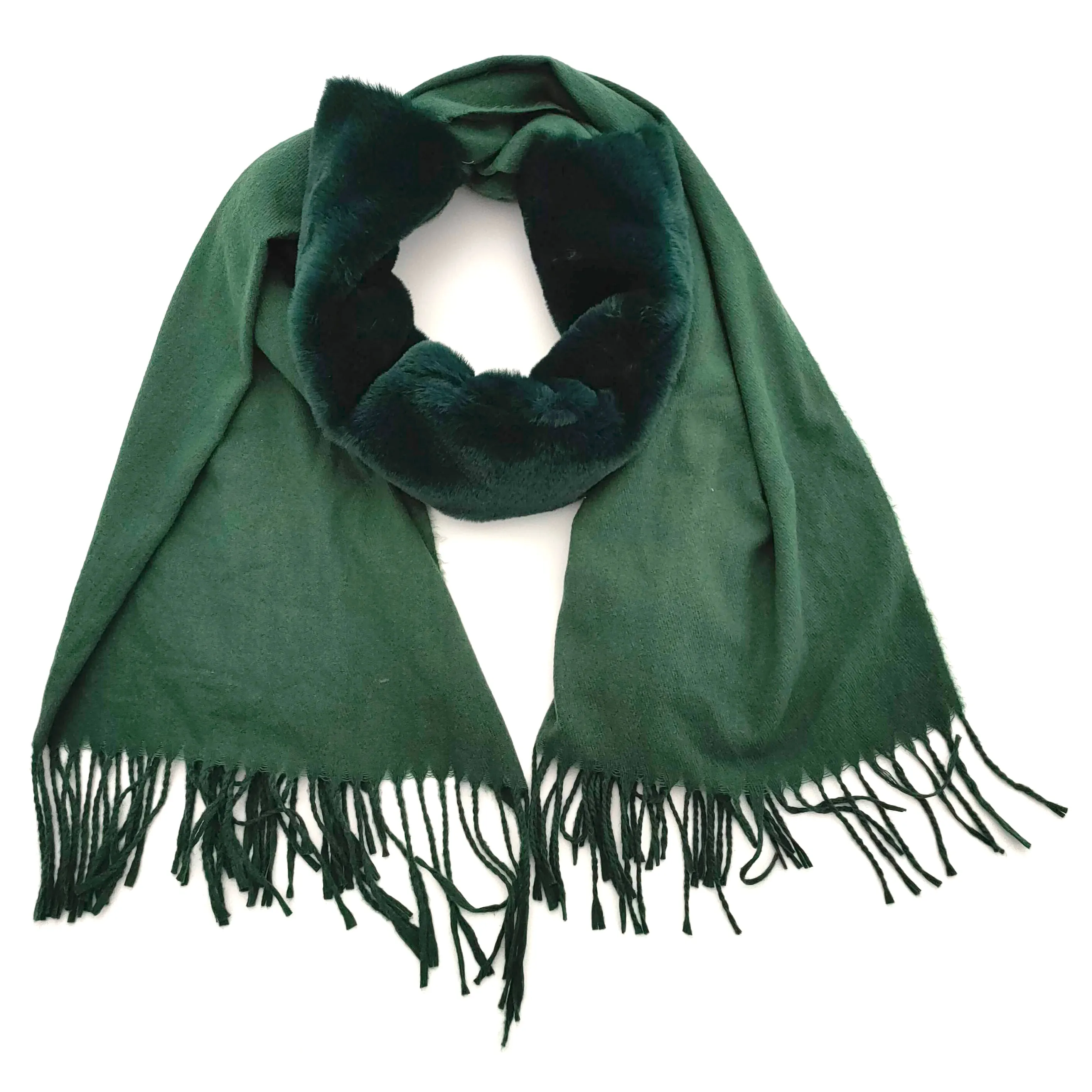 Pashmina Style Scarf with a Removable Faux Fur Tube Lining