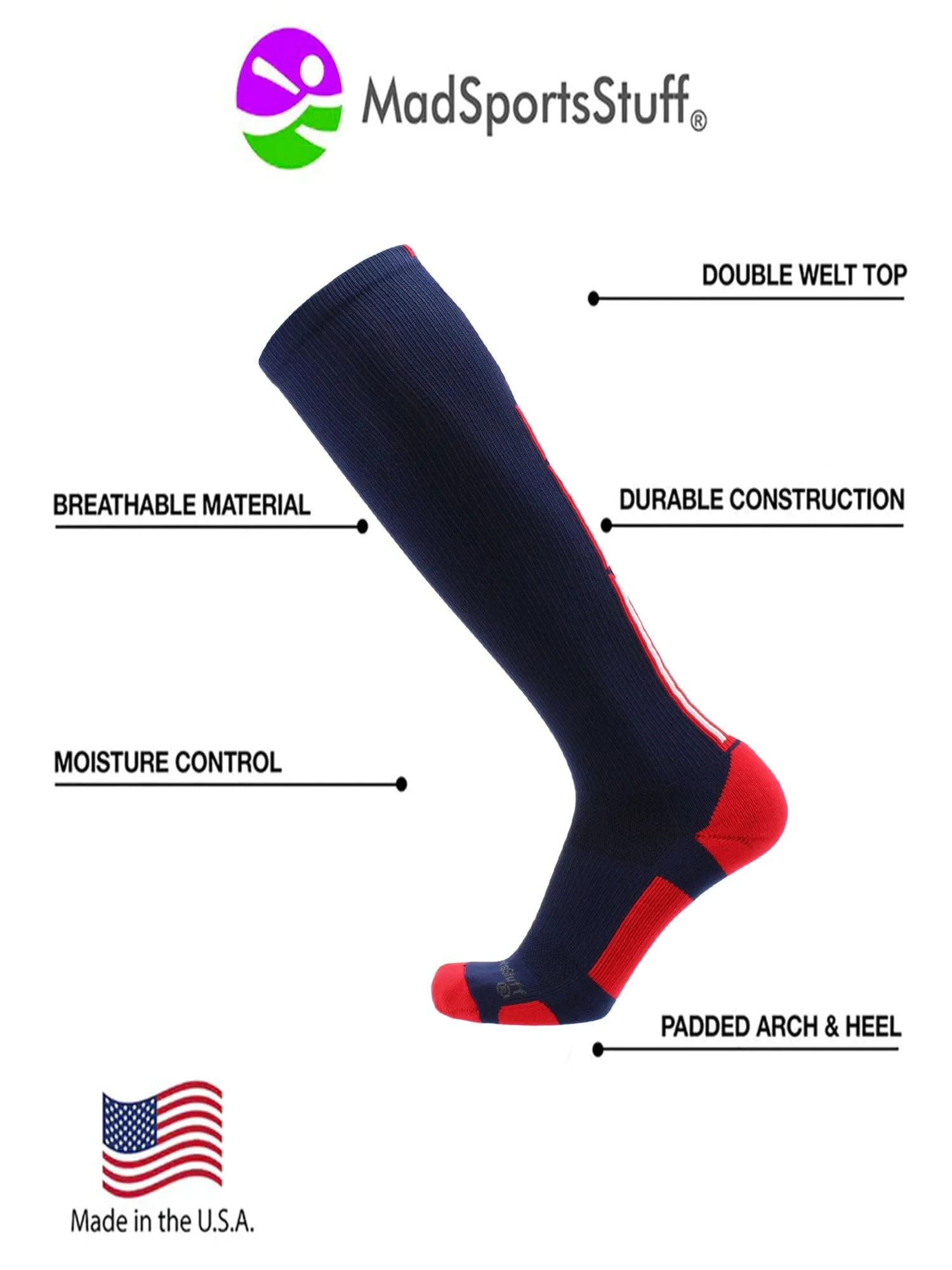 Patriot USA Flag Stars and Stripes Over the Calf Socks