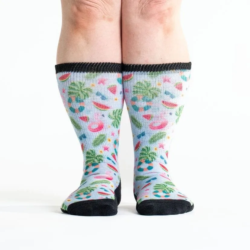 Pool Party Non-Binding Diabetic Socks