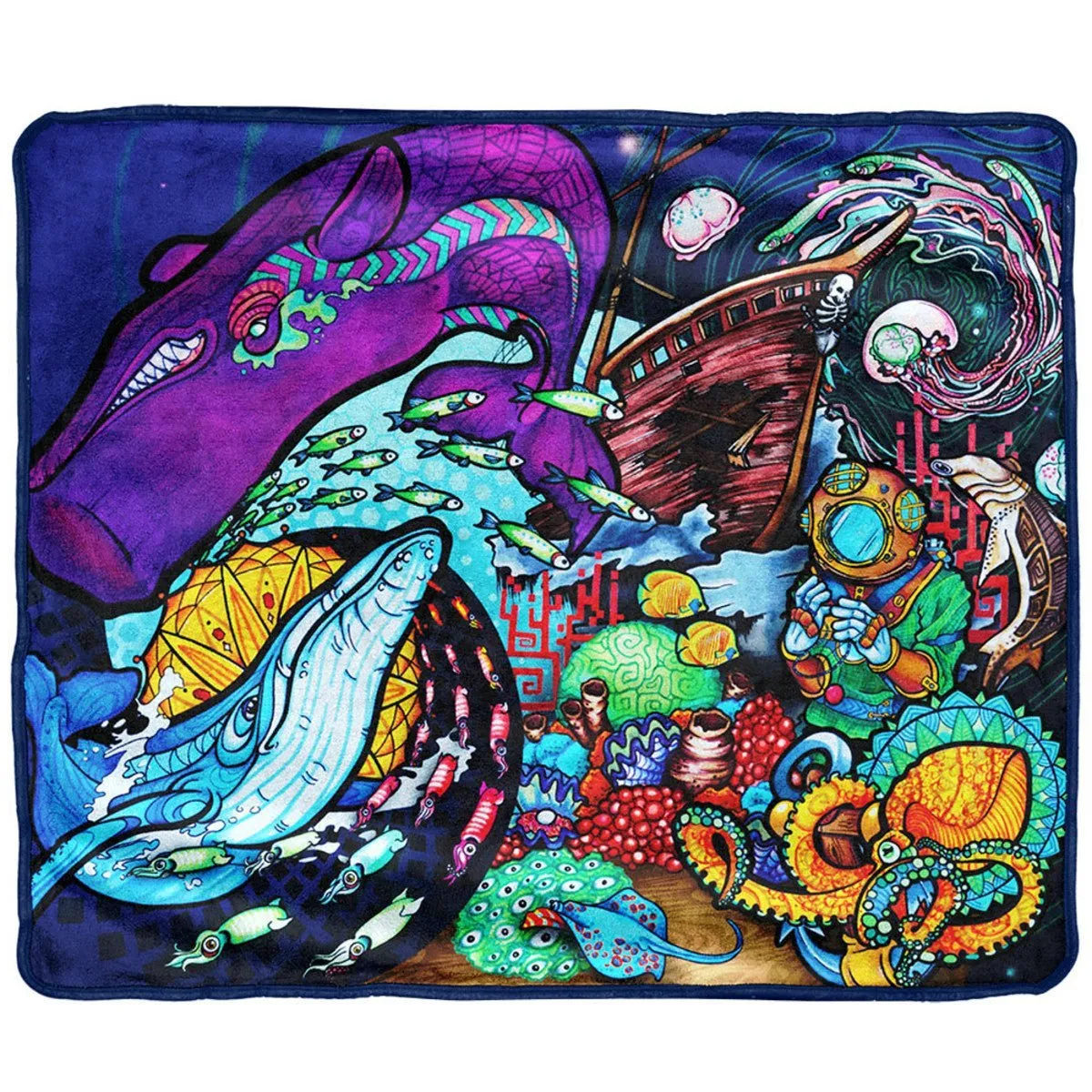 Pulsar Fleece Throw Blanket | 50 x 60 | Psychedelic Ocean