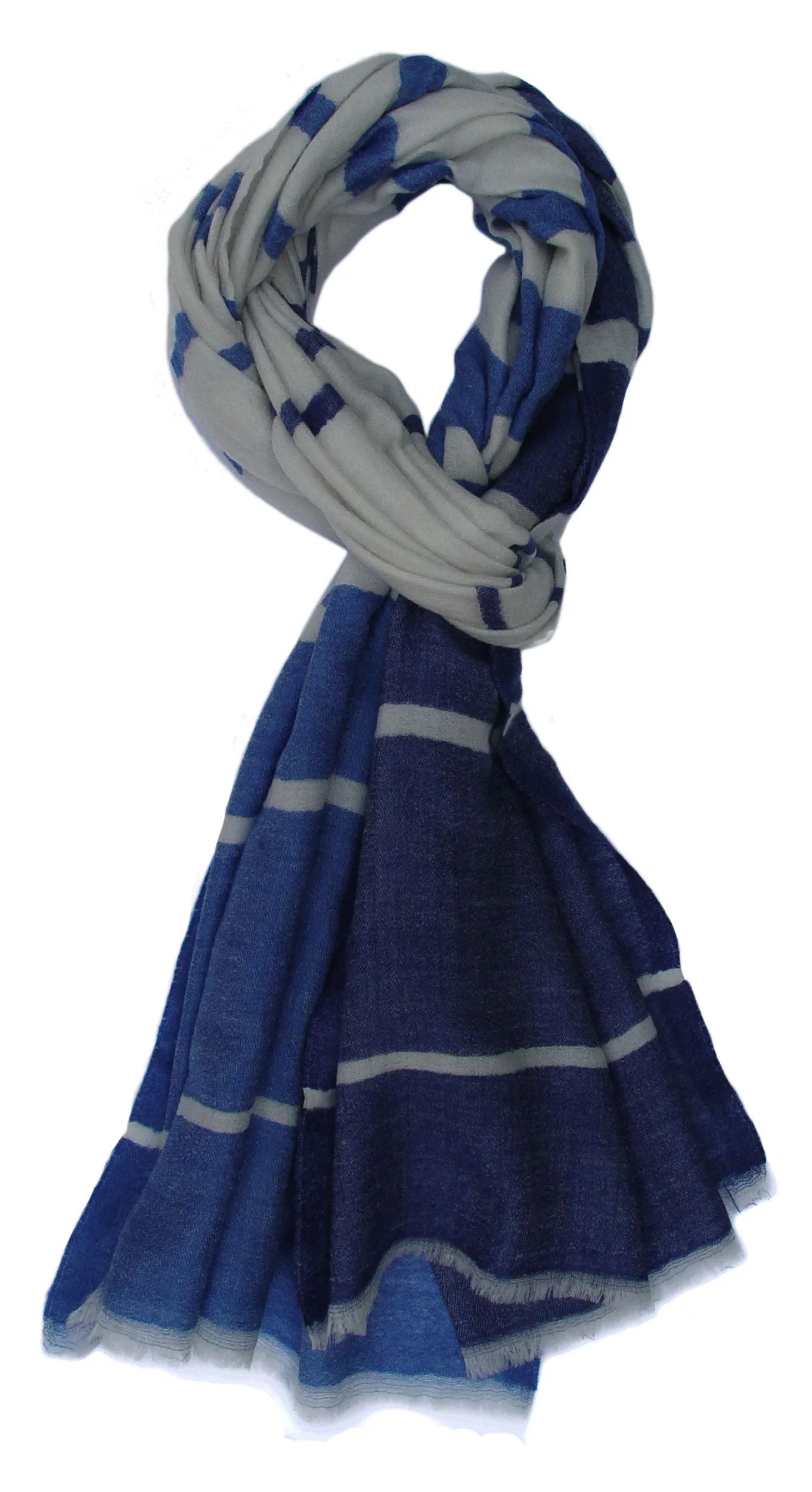 Pure Cashmere Scarf/Wrap in Stripes Pattern