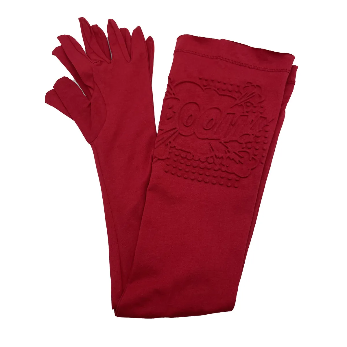 "BOOM" EMBOSSED LONG GLOVES